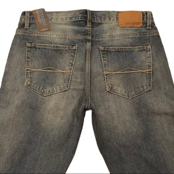 New Aeropostale Men's Straight Leg Distressed Blue Denim Jeans Size 27/30 REG - Picture 7 of 7